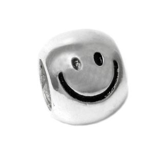 Queenberry Sterling Silver Smiley Happy Face / Big Smile Head European