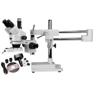 7X 45X Stereo Boom Microscope and 1.3M Camera and Light   17111850