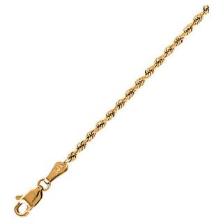 Sterling Essentials 14k Yellow Gold 1.7mm Diamond Cut Rope Chain