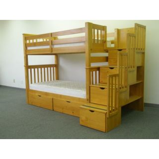 Tall Twin Bunk Bed with Twin Trundle by Bedz King
