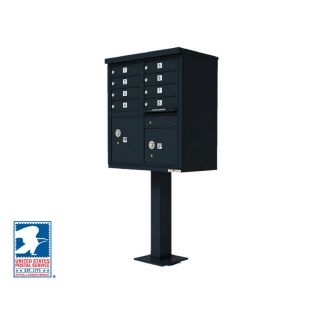 Florence 30.5 in x 62 in Metal Black Powder Coat Lockable Cluster Mount Cluster Mailbox