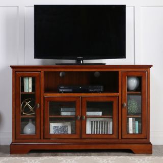 52 in. Rustic Brown Highboy Style Wood TV Stand   15683521  