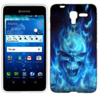 Mundaze Blue Flaming Skull Phone Case Cover for Kyocera Hydro View