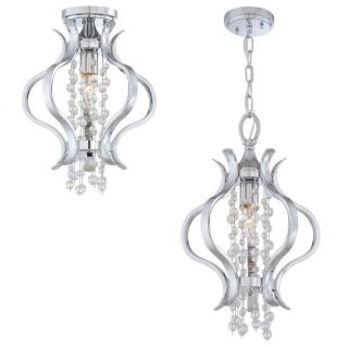 Crystorama Flow Collection 1 light Polished Chrome Mini Chandelier