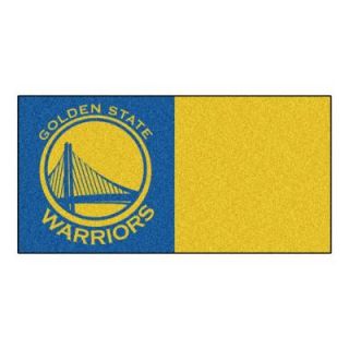 FANMATS NBA   Golden State Warriors Blue and Yellow Pattern 18 in. x 18 in. Carpet Tile (20 Tiles/Case) 9270   Mobile