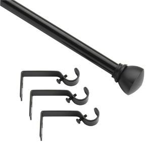 Essential Home   Curtain Rod Set Ashland Adjustable   Black