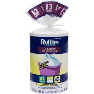 Ruffies Tall Kitchen Trash Bags, 13 gal, 82 count