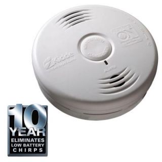 Kidde Worry Free 10 Year Bedroom Sealed Lithium Ion Battery Operated Photoelectric Smoke Alarm with Voice Alert 21009661