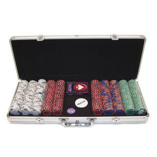 Trademark Poker 500 Chip Tri Color Triple Crown Set w/Aluminum Case