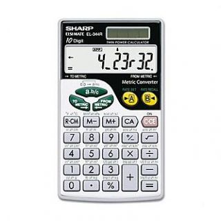Sharp EL 344RB Basic Calculator, 10 Digit LCD   Office Supplies