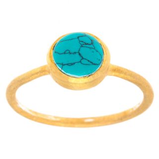 Joli Goldplated Sterling Silver Blue Solitaire Ring (India)   16459102