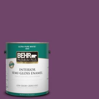 BEHR Premium Plus 1 gal. #S G 680 Raspberry Mousse Zero VOC Semi Gloss Enamel Interior Paint 330001