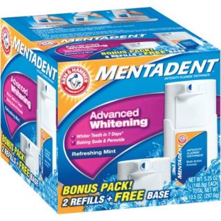 Arm & Hammer Mentadent Advanced Whitening Refreshing Mint Toothpaste, 10.5 oz