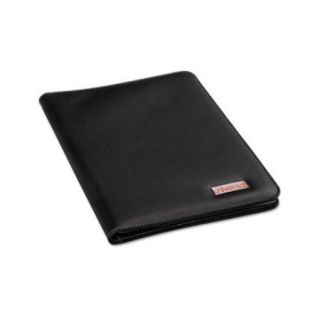 Universal 32660 Leather Look Pad Folio, Inside Flap Pocket w/Card Holder, Black