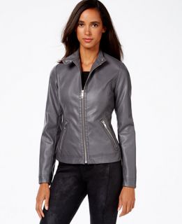 INC International Concepts Faux Leather Jacket, Only at   Coats