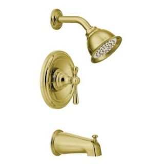 MOEN Kingsley Single Handle 1 Spray Tub and Shower Faucet Trim Kit in Polished Brass (Valve Sold Separately) T3113P