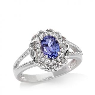 Colleen Lopez 0.81ct Tanzanite and White Zircon Sterling Silver Ring   7633200