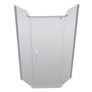 DECOLAV 32.968 in W x 74 in H Brushed Nickel Frameless Neo Angle Shower Door