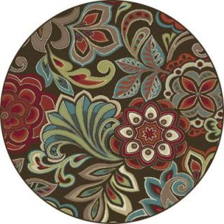 Tayse Rugs Deco Brown 7 ft. 10 in. Transitional Round Area Rug DCO1024 8RND