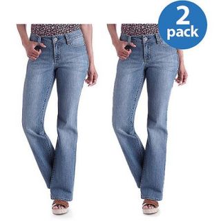 Faded Glory   Women's Basic Bootcut Jeans Available in Regular and Petite 2 Pack Value Bundle