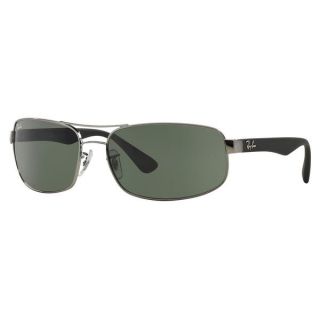 Ray Ban RB 3445 4 Gunmetal/ Black and Green G 15 Lens Sunglasses
