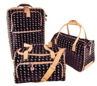 Gloria Vanderbilt 3pc Signature Collection Luggage Set —