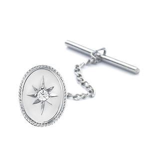 Cubic Zirconia Star Cut Oval Tie Tack   Online Exclusive   Jewelry