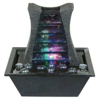 ORE International 8.25 in. Dark Stone Fountain with LED Light K321