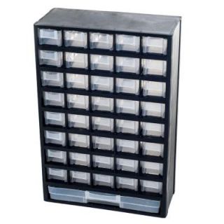 Stalwart 17.5 in. 41 Compartment Hardware Storage Box, Black 75 7422