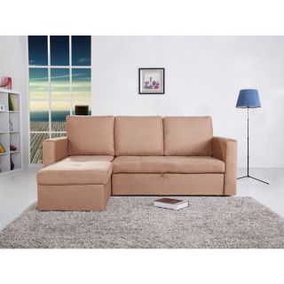 the Hom Saleen 2 piece Cobble Stone Microsuede Sectional Storage Sofa