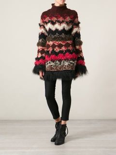 Jean Paul Gaultier Vintage Fur Trim Knit Sweater   House Of Liza