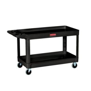 Rubbermaid Commercial Products 40 in. x 24 in. 2 Shelf Heavy Duty Utility Cart with 4 in. Casters FG9T6700BLA