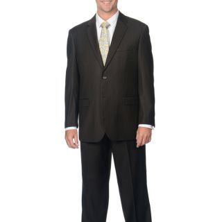 Caravelli Italy Mens Brown Pinstripe Vested Suit