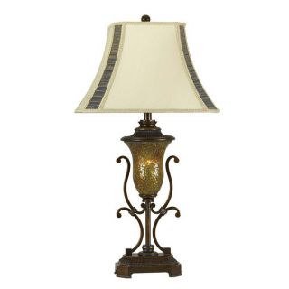 Cal Lighting 33.5 in Antique Bronze Indoor Table Lamp with Fabric Shade