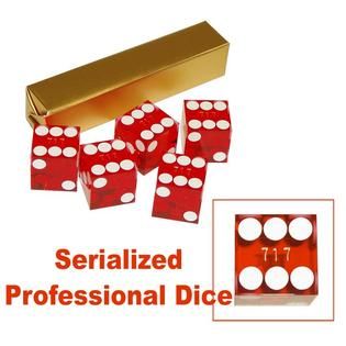 Trademark Poker 19mm A Grade Serialized Set of Casino Dice Red   Toys