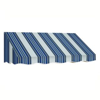 Awntech 304.5 in Wide x 24 in Projection Navy/Gray/White Stripe Slope Window/Door Awning