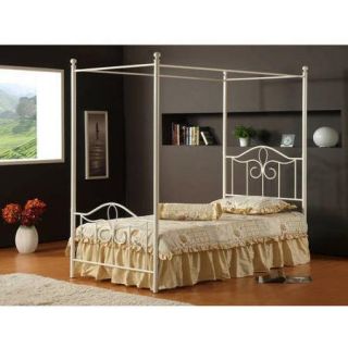 Westfield Complete Twin Canopy Bed, White