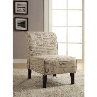 Linon Coco Script Linen Fabric Accent Chair   Shopping