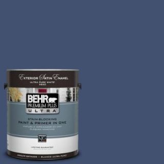 BEHR Premium Plus Ultra 1 Gal. #UL240 22 Signature Blue Satin Enamel Exterior Paint 985301