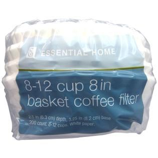 Essential Home 8   12 Cup Basket Coffee Filters   200 count