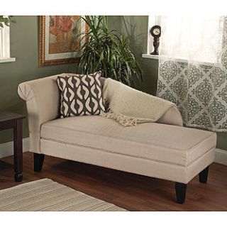 Leena storage chaise lounger  beige   Home   Furniture   Living Room