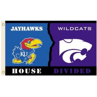 BSI Products NCAA 3 ft. x 5 ft. Kansas/Kansas State Rivalry House Divided Flag 95814