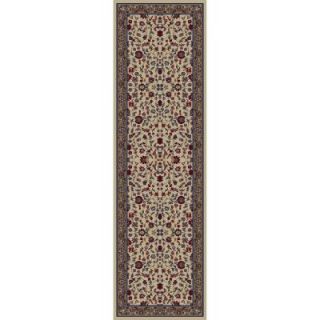 Concord Global Trading Jewel Kashan Ivory 2 ft. 3 in. x 7 ft. 7 in. Rug Runner 40622