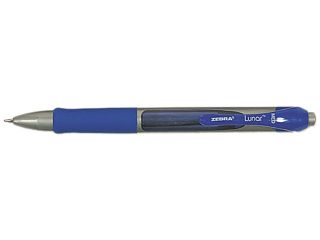 Zebra Pen Lunar Retractable Ballpoint Pen 1 mm Pen Point Size   Blue Ink   Clear Barrel   12 / Dozen