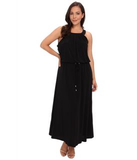 Calvin Klein Plus Plus Size Solid Maxi Dress W Stud Black