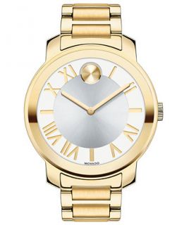 Movado Swiss Bold Gold Ion Plated Stainless Steel Bracelet Watch 39mm