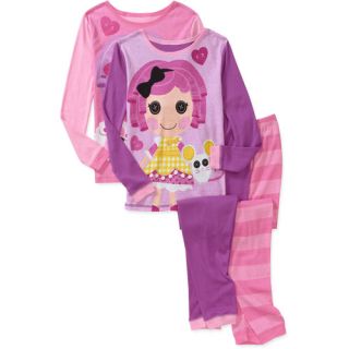 Lala Loopsy Girls' 4 Piece Cotton Pajamas