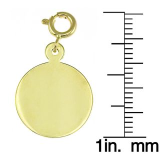 14k Yellow Gold Engravable Circle Charm   11239003  