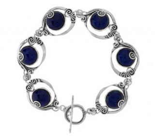 As Is Or Paz Sterling Gemstone Scroll Design 8 Bracelet —