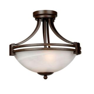 Yosemite Home Decor Sequoia Lighting Collection 2 Light Dark Brown Pendant with Frosted Alabaster Glass Shade 98321A 2DB